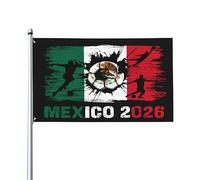 Drapeau de supporter de football pour la Coupe du Mexique 2026, pays hôte, 90 x 150 cm, bannière extérieure pour jardin