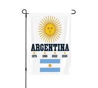 Drapeau de supporter de l'Argentine 4 étoiles 2026, ballon de football, Coupe du monde 2026, 30 x 55 cm, double face, sans mât.
