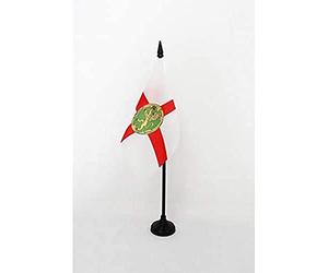 Drapeau de table Aurigny 15x10cm - PETIT Drapeaux DE BUREAU île Anglo-Normande de Alderney 10 x 15 cm - AZ FLAG