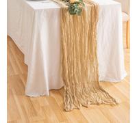 Drapeau de table en toile de fromage plissée Chemin de table pliable pour table à manger