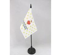 Drapeau de table Fleur de Lys Or ESF 15x10cm - PETIT Drapeaux DE BUREAU royaliste Espoir et Salut de la France 10 x 15 cm - AZ FLAG