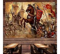 Drapeau de Tapisserie des Templiers avec 4 œillets personnalisé médiéval Croisé Champ de bataille Poster vintage Décoration murale