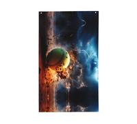 Drapeau de tennis en forme de foudre. Drapeau décoratif d'extérieur 0,9 x 1,5 m, bannière verticale en polyester. Convient pour une utilisation en extérieur