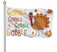 Drapeau de Thanksgiving de 9,1 x 152,5 cm pour l'extérieur, grand drapeau « Happy Thanks Giving » pour mât de drapeau extérieur, double imprimé, 9,1 x 1,5 m, drapeau citrouille, récolte, automne