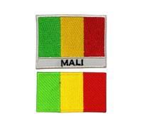 Drapeau de tous les pays et avec nom - Écusson brodé à repasser et à coudre pour vestes, chapeaux, sacs à dos, jeans, gilets et projets d'artisanat (Mali)