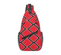 Drapeau de Trinité-et-Tobago. C'est un sac à bandoulière décontracté pour homme avec une grande capacité de stockage et une poche plaquée de chaque côté.