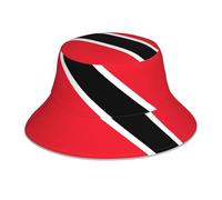 Drapeau de Trinité-et-Tobago Chapeau Seau Double Face Respirant Léger Tridimensionnel pour Plage Camping Randonnée Pêche Noir