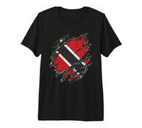 Drapeau de Trinité-et-Tobago déchiré Aspect usé T-Shirt Haut de Gamme