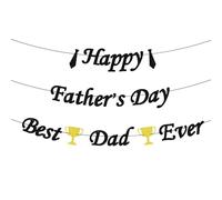 Drapeau de trophée de fête des pères noir et or Décorations d'anniversaire de papa, Décorations de joyeux anniversaire de papa, Bannière personnalisée de décoration de papa heureux, Décoration de