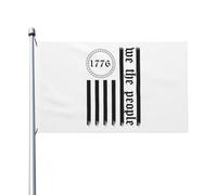 Drapeau de Vacances 90X150cm, 1776 Nous, le peuple américain Double Couture Drapeaux Renforcé Bannière Extérieure pour Événements Décorations Extérieur