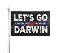 Drapeau de Vacances 90X150cm, Allons-y Darwin Résistant à la Décoloration Drapeaux Renforcé Bannière Extérieure pour Jardin Extérieur Balcon