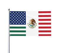Drapeau de Vacances 90X150cm, Amitié entre les États-Unis et le Mexique Personnalisé Drapeaux Couleurs Vives Bannière Extérieure pour Anniversaire Décorations Restaurant
