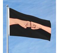 Drapeau de Vacances 90X150cm, Deux coups de poing l'un pour l'autre Personnalisé Drapeaux avec œillets Bannière Extérieure pour Fête manif Extérieur