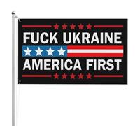 Drapeau de Vacances 90X150cm, Fuck Ukraine, l'Amérique, les USA d'abord Couleurs Vives Drapeau Pirate avec œillets Bruant pour Événements Maison Anniversaire