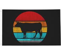 Drapeau de Vacances 90X150cm, Gis rétro vintage en forme de vache pour femmes et hommes, noir Décoratifs Drapeaux Résistants aux Intempéries Suspendus Fanion pour Décorations Maison Événements