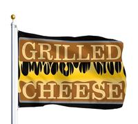 Drapeau de Vacances 90X150cm, Grilled Cheesequad Cheese Lover PopularClassroom Pêche Retraite SIG avec œillets Drapeaux Double Couture Bannière Extérieure pour Maison Célébration manif
