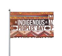 Drapeau de Vacances 90X150cm, Journée des peuples autochtones Renforcé Drapeaux avec œillets Suspendus Fanion pour Jardin Intérieur Décorations