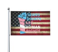 Drapeau de Vacances 90X150cm, Les droits des transgenres sont des droits humains Personnalisé Drapeaux Résistants aux Intempéries Bannière Extérieure pour manif Anniversaire Décorations