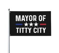 Drapeau de Vacances 90X150cm, Maire de Titty City 98402691 Double Couture Drapeaux Couleurs Vives Flags pour Événements Anniversaire Balcon