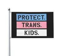 Drapeau de Vacances 90X150cm, Protégez les enfants trans, les jeunes Trans Live Matter Renforcé Drapeaux Résistants aux Intempéries Flags pour Maison Événements Célébration
