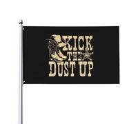 Drapeau de Vacances 90X150cm, T-shirt vintage « Kick The Dust Up » pour danseurs avec œillets Drapeaux Personnalisé Flags pour Décorations Fête Célébration