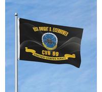 Drapeau de Vacances 90X150cm, USS Dwight D. Eisenhower 69 Personnalisé Drapeaux Décoratifs Bannière Extérieure pour Décorations Anniversaire Balcon