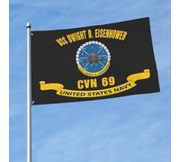 Drapeau de Vacances 90X150cm, USS Dwight D. Eisenhower 69 Résistants aux Intempéries Drapeaux Résistant à la Décoloration Bannière Extérieure pour Décorations Fête Extérieur