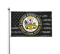 Drapeau de Vacances 90X150cm, Vétéran de l'armée de terre de la tempête du désert Double Couture Drapeaux Résistants aux Intempéries Bannière Extérieure pour Fête Restaurant Décorations