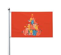 Drapeau de Vacances Arbre de Noël Drapeaux 90X150cm | Décoratifs Bunting Résistant à la Décoloration Drapeau de Jardin pour Extérieur Jardin Fête