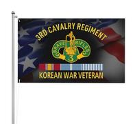 Drapeau De Vacances Avec Œillets Drapeaux 3E Régiment De Cavalerie, Vétéran De La Guerre De Corée Décoratifs Bannière Extérieure Pour Bar Anniversaire Célébration 90X150Cm