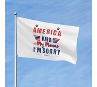 Drapeau De Vacances Avec Œillets Drapeaux 4 Juillet Je N'Aime Que L'Amérique Et Ma Mère Je Suis Désolé Décoratifs Bruant Pour Restaurant Balcon Bar 90X150Cm