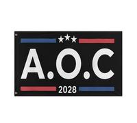 Drapeau De Vacances Avec Œillets Drapeaux Alexandria Ocasio Cortez Candidate À L'Élection Présidentielle De 2028 Décoratifs Bruant Pour Décorations Fête Balcon 90X150Cm