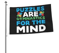 Drapeau De Vacances Avec Œillets Drapeaux Les Énigmes Sur L'Autisme Sont Une Gymnastique Pour L'Esprit Personnalisé Bruant Pour Célébration Maison Manif 90X150Cm