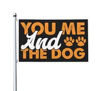 Drapeau De Vacances Avec Œillets Drapeaux Toi, Moi Et Le Chien Renforcé Bannière Extérieure Pour Bar Jardin Balcon 90X150Cm