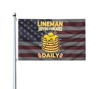 Drapeau De Vacances Avec Œillets Drapeaux Un Électricien Sert Des Crêpes Tous Les Jours Double Couture Bruant Pour Manif Anniversaire Balcon 90X150Cm