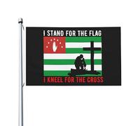 Drapeau De Vacances Avec Œillets, Je Défends Le Drapeau De L'Abkhazie Et Je M'Agenouille Pour La Croix Personnalisé Bruant Pour Manif Intérieur Drapeaux 90X150Cm