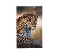 Drapeau De Vacances Avec Œillets, Léopard Animal Africain Double Couture Suspendus Fanion Pour Célébration Jardin Drapeaux 90X150Cm