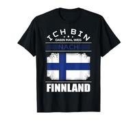 Drapeau de Vacances avec Inscription « Ich Bin dann Mal Weg nach Finlande » T-Shirt