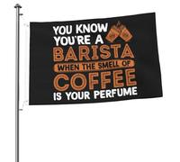 Drapeau De Vacances Couleurs Vives Drapeaux Café Vous Savez Que Vous Êtes Un Quand L'Odeur Du Café Est Votre Parfum Résistants Aux Intempéries Suspendus Fanion Pour Décorations Balcon 90X150Cm