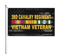 Drapeau De Vacances Décoratifs Drapeaux 3E Régiment De Cavalerie De L'Armée Américaine, Vétéran Du Vietnam Double Couture Bannière Extérieure Pour Jardin Maison Fête 90X150Cm