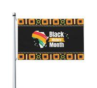 Drapeau De Vacances Double Couture Drapeaux Carte Esthétique De L'Afrique Et Mois De L'Histoire Des Noirs Résistants Aux Intempéries Bannière Extérieure Pour Maison Intérieur 90X150Cm