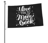 Drapeau De Vacances Double Couture Drapeaux Je T'Aime À La Folie Avec Œillets Suspendus Fanion Pour Jardin Fête Décorations 90X150Cm