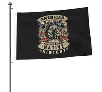 Drapeau De Vacances Double Couture Drapeaux L'Histoire Américaine Commence Avec L'Histoire Décoratifs Bannière Extérieure Pour Décorations Anniversaire Fête 90X150Cm