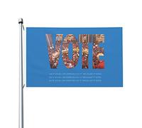 Drapeau De Vacances Double Couture Drapeaux Votez Comme Si Votre Vie En Dépendait (C'Est Le Cas). Votez Pour L'Avenir. Avec Œillets Bruant Pour Jardin Manif Maison 90X150Cm