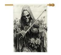 Drapeau De Vacances Halloween Gothique Faucheuse Horreur Crâne Effrayant Drapeaux Personnalisée Couleurs Vives Bannière Extérieure Pour Restaurant Bar Célébration 70X102Cm