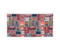 Drapeau de vacances imprimé avec symboles de l'Angleterre, bannière colorée idéale pour les bars de jardin et les réunions entre amis