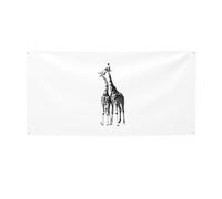 Drapeau de vacances imprimé girafe africaine, bannière colorée idéale pour les bars de jardin et les réunions entre amis