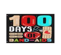 Drapeau De Vacances Personnalisé Drapeaux Infirmière Scolaire, Pansements, Poches De Glace, 100 Jours D'École Avec Œillets Suspendus Fanion Pour Manif Décorations Anniversaire 90X150Cm