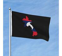 Drapeau De Vacances Renforcé, Carte Du Drapeau Du Laos Couleurs Vives Bruant Pour Fête Anniversaire Drapeaux 90X150Cm