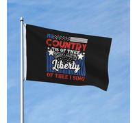 Drapeau De Vacances Renforcé Drapeaux 4 Juillet Mon Pays C'Est De Toi Douce Terre De Liberté C'Est De Toi Que Je Chante Personnalisé Bruant Pour Décorations Maison Restaurant 90X150Cm